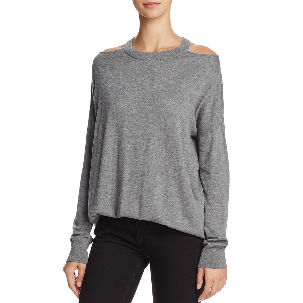 Splendid Cashmere Blend Cold Shoulder Sweater